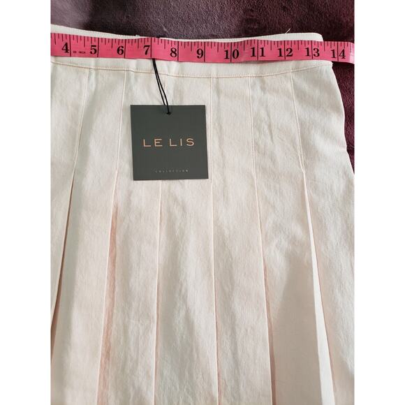 Le Lis Mini Skirt Women's Size Small Light Pink Pleated Canvas Back Zip A-Line - Picture 8 of 11